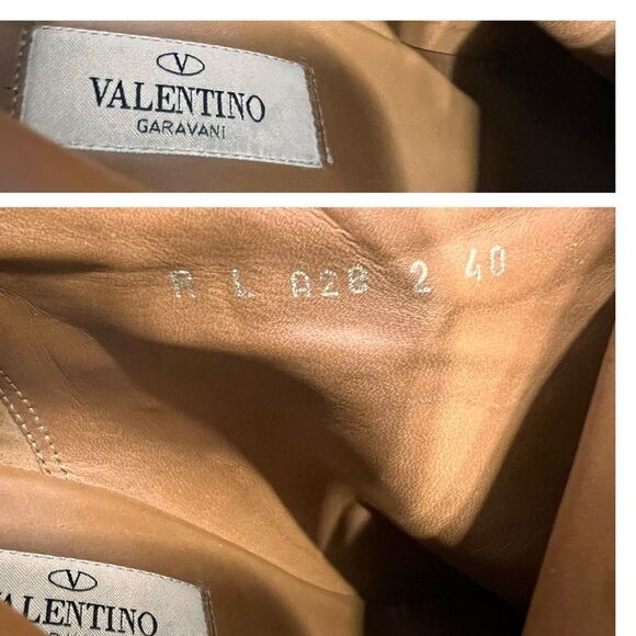 VALENTINO GARAVANI Black Calfskin Rockstud 100mm Ankle Boots Size 40 - Picture 5 of 16